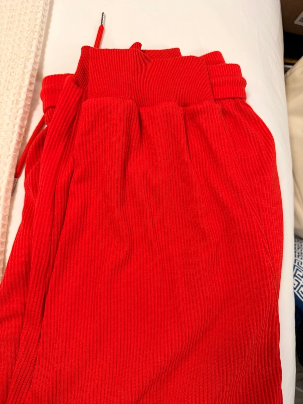 Quarter-Zip Ribbed Red Jogging Set - Picture 5 of 6